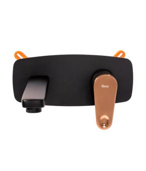 Смеситель для раковины (умывальника) REA MILD BLACK ROSE GOLD + BOX скрытого монтажа (REA-B9142)