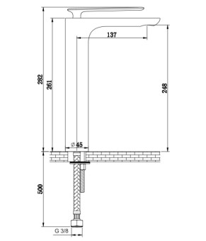 Смеситель для раковины (умывальника) KOHLMAN EXPERIENCE GRAPHITE высокий * (QB170EG)