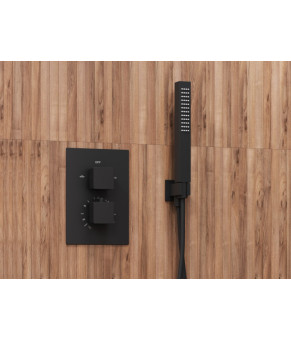 Душевая система CORSAN ADOUR BLACK с термостатом + BOX скрытого монтажа (Z01TBL)
