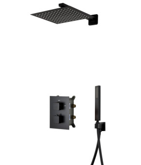 Душевая система CORSAN ADOUR BLACK с термостатом + BOX скрытого монтажа (Z01TBL)