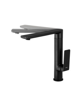 Смеситель для кухни CORSAN TRINO BLACK MATT черный з подвижным носиком * (CMB7121BL)