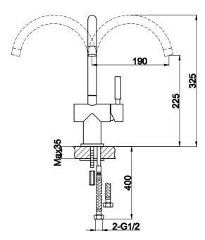 Смеситель для кухни KOHLMAN ROXIN CHROME * (QB140R)