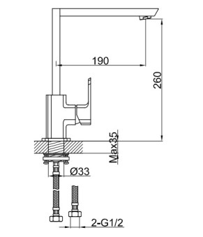Смеситель для кухни KOHLMAN FOXAL CHROME  (QB140F)
