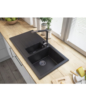 Смеситель для кухни GRANITAN LINEA BLACK+ пятнистый * (LINEA-GR)