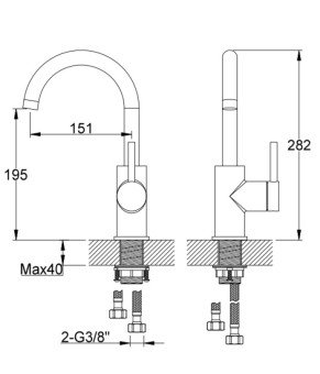 Смеситель для кухни KOHLMAN AXEL GOLD (QB150AGD)