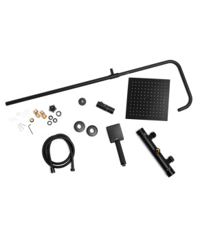 Душевой гарнитур YOKA FLOVA 25 BLACK с термостатом * (BP.FLOVA THERM 25 BLK)