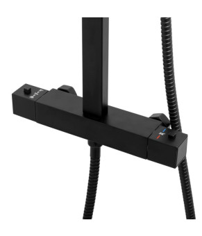 Душевой гарнитур YOKA CUBE 25 BLACK с термостатом * (BP.CUBE-THERM-25-BLK)