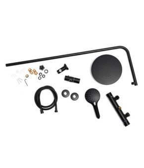 Душевой гарнитур YOKA BERGEN 25 BLACK с термостатом * (BP.BERGEN-THERM-25-BLK)