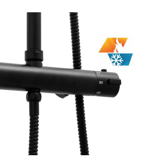 Душевой гарнитур YOKA BODO 23 BLACK с термостатом * (BP.BODO-THERM-23-BLK)