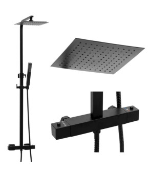 Душевой гарнитур YOKA GIRA 25 BLACK с термостатом * (BP.GIRA-THERM-25-BLK)