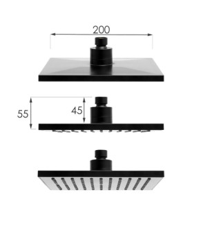 Душевой гарнитур YOKA TIKI-BLK BLACK чорный * (BP.TIKI-BLK)