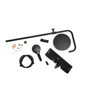 Душевой гарнитур YOKA SABA 25 BLACK з изливом * (BP.SABA25-BLK)