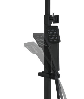 Душевой гарнитур CORSAN ANGO BLACK с термостатом и изливом * (CMN02TBLW)