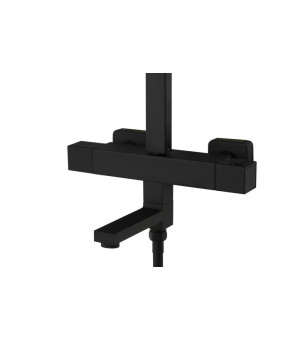 Душевой гарнитур CORSAN ANGO BLACK с термостатом и изливом * (CMN02TBLW)