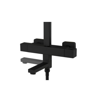 Душевой гарнитур CORSAN ANGO BLACK с термостатом и изливом * (CMN02TBLW)