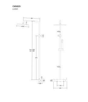 Душевой гарнитур CORSAN LUGO CHROME * (CMN01MCH)