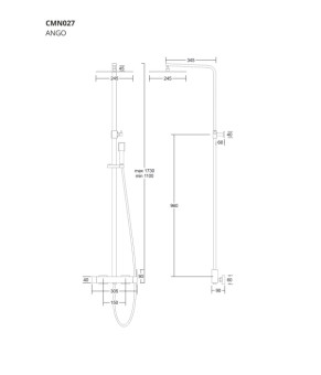 Душевой гарнитур CORSAN ANGO CHROME * (CMN02MCH)