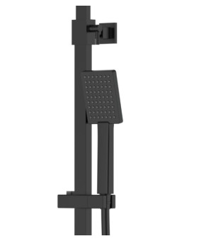 Душевой гарнитур CORSAN ANGO BLACK с изливом * (CMN02MBLW)