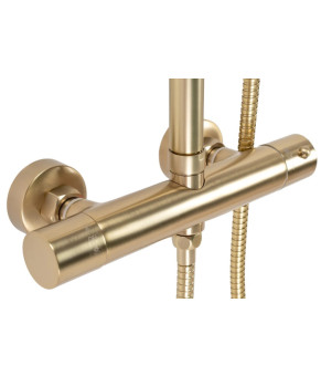 Душевой гарнитур REA PAROT BRUSHED GOLD матовое золото с термостатом (REA-P2323)