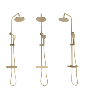 Душевой гарнитур REA PAROT BRUSHED GOLD матовое золото с термостатом (REA-P2323)