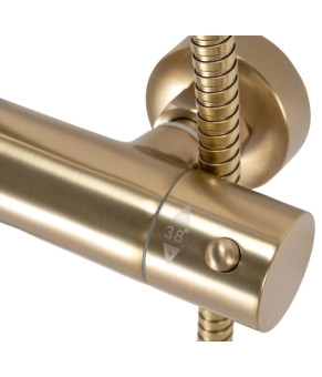 Душевой гарнитур REA PAROT BRUSHED GOLD матовое золото с термостатом (REA-P2323)