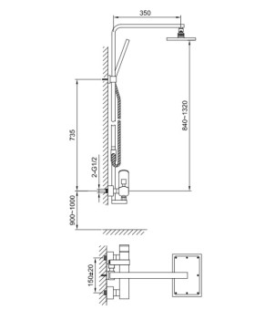 Душевой гарнитур KOHLMAN FOXAL CHROME (QW276F)