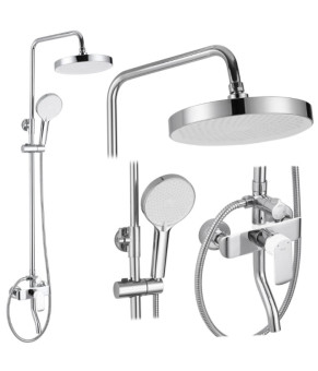 Душевой гарнитур REA BLOOM CHROME WHITE с изливом (REA-P9527)