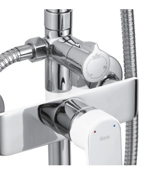 Душевой гарнитур REA BLOOM CHROME WHITE с изливом (REA-P9527)