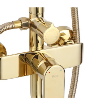 Душевой гарнитур REA BLOOM GOLD золотой c изливом (REA-P9528)