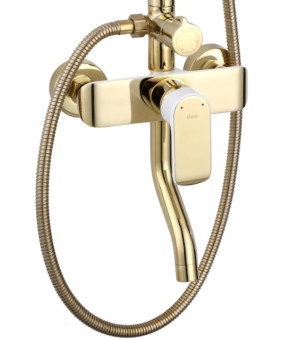 Душевой гарнитур REA BLOOM GOLD WHITE с изливом * (REA-P9529)