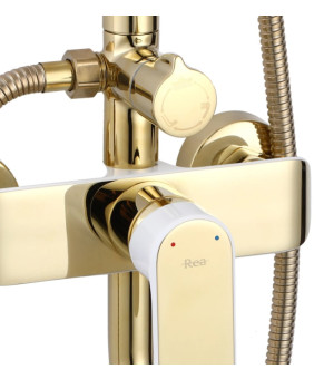 Душевой гарнитур REA BLOOM GOLD WHITE с изливом * (REA-P9529)