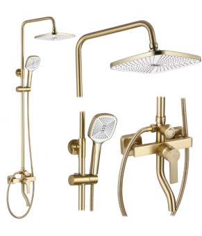 Душевой гарнитур REA ARGUS BRUSHED GOLD золотой матовый с изливом (REA-P7841)