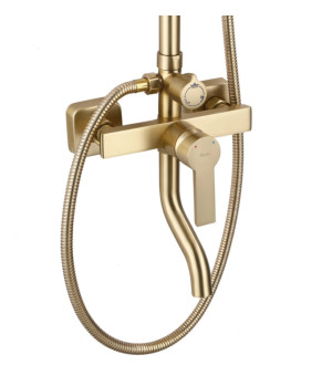 Душевой гарнитур REA ARGUS BRUSHED GOLD золотой матовый с изливом (REA-P7841)