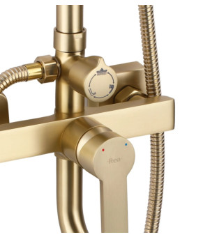 Душевой гарнитур REA ARGUS BRUSHED GOLD золотой матовый с изливом (REA-P7841)