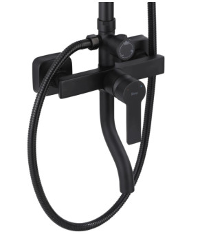 Душевой гарнитур REA ARGUS BLACK черный с изливом (REA-P2389)