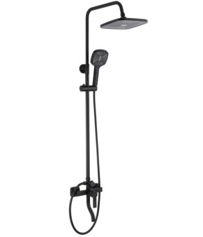 Душевой гарнитур REA ARGUS BLACK черный с изливом (REA-P2389)