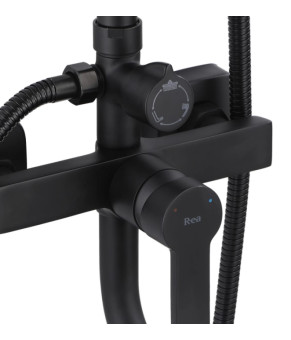 Душевой гарнитур REA ARGUS BLACK черный с изливом (REA-P2389)