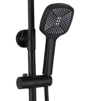 Душевой гарнитур REA STORM 2.0 BLACK черный с изливом (REA-P9532)