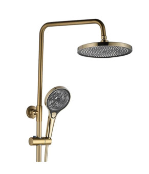 Душевой гарнитур REA REBEL BRUSHED GOLD матовое золото с изливом  (REA-P2414)
