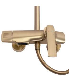 Душевой гарнитур REA REBEL BRUSHED GOLD матовое золото с изливом  (REA-P2414)