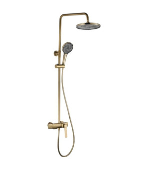 Душевой гарнитур REA REBEL BRUSHED GOLD матовое золото с изливом  (REA-P2414)