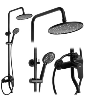 Душевой гарнитур REA SALTON BLACK черный с изливом  (REA-P2409)