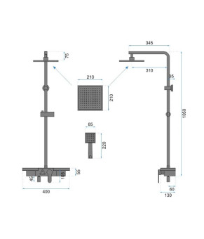 Душевой гарнитур REA BRAVO BRUSHED GOLD матовое золото с изливом * (REA-P4121)
