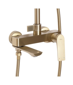Душевой гарнитур REA  AVALON BRUSHED GOLD матовое золото с изливом  (REA-P2400)
