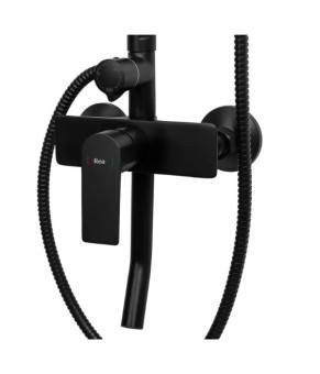 Душевой гарнитур REA MAXIMUS BLACK черный с изливом (REA-P2412)