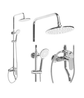 Душевой гарнитур REA SALTON CHROME хром с изливом  (REA-P2408)