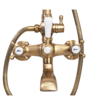 Душевой гарнитур REA BERGAMO ANTIQUE BRONZE с изливом (REA-P5002)