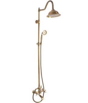 Душевой гарнитур REA BERGAMO ANTIQUE BRONZE с изливом (REA-P5002)