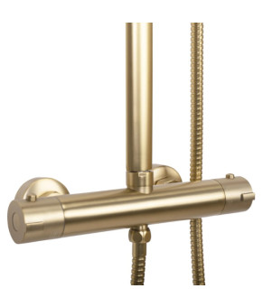 Душевой гарнитур REA TOM BRUSHED GOLD матовое золото с термостатом (REA-P5004)