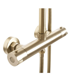 Душевой гарнитур REA BLISS BRUSHED GOLD с термостатом  (REA-P8413)